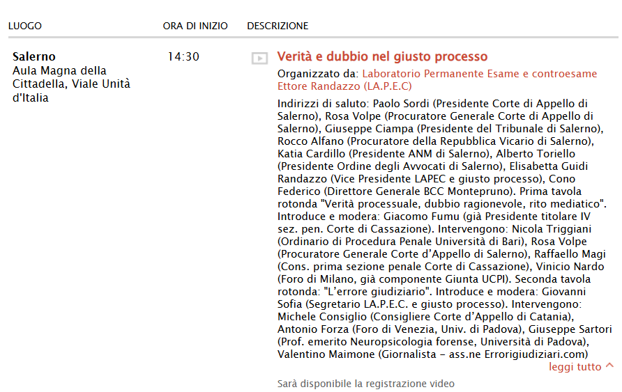 Verità e dubbio nel giusto processo